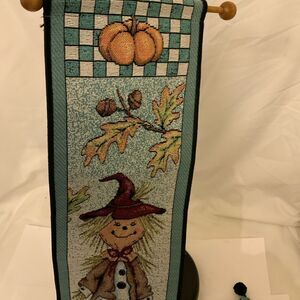 Fall Thanksgiving Halloween Wallhanging | Scarecrow, Pumpkins  Tapestry  5.75x41